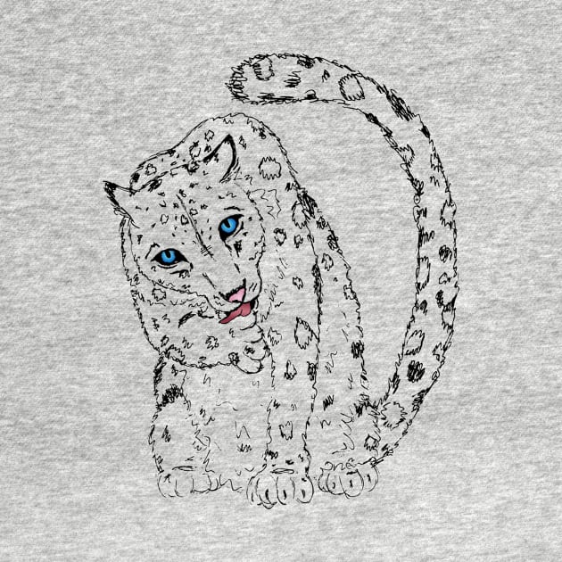 Sitting Pretty - Snow Leopard Sketch by CritterLove
